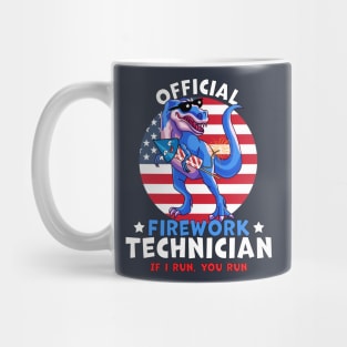 Official Firework Technician 4th of July Dinosaur T-rex Mug